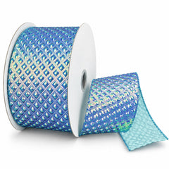 Christmas Puffy Diamonds Metallic Ribbon, 10-yard