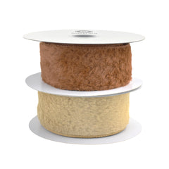 Christmas Soft Fuzzy Faux Fur Wired Ribbon, 10-yard