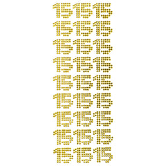 Quinceañera Number 15 Rhinestone Stickers, 1-1/4-inch x 1-inch, 27-count