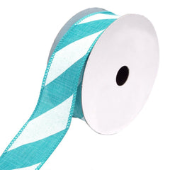 Diagonal Striped Faux Linen Nantucket Ribbon, 1-1/2-Inch, 10-Yards