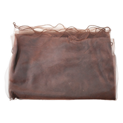 Organza Table Cover Overlay, Ruffled Edge, 80-Inch - Dark Brown