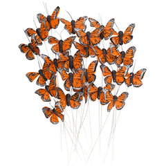 Mini Monarch Butterfly Floral Craft Picks, 2-inch, 24-count
