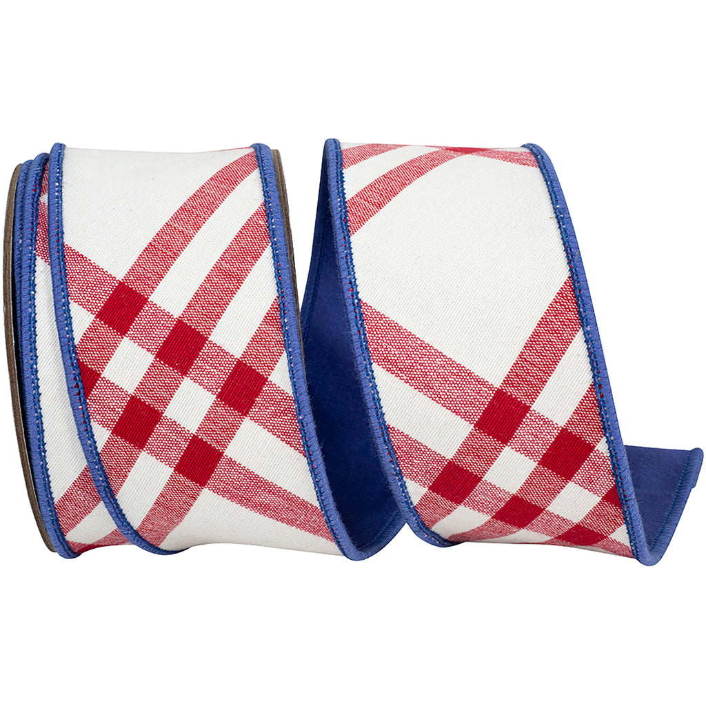 Americana Canvas Satin Backed Wired Edge Ribbon, 10-yard