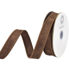 Deluxe Double Sided Leather Wired Ribbon, 5-yard
