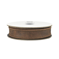 Deluxe Double Sided Leather Wired Ribbon, 5-yard