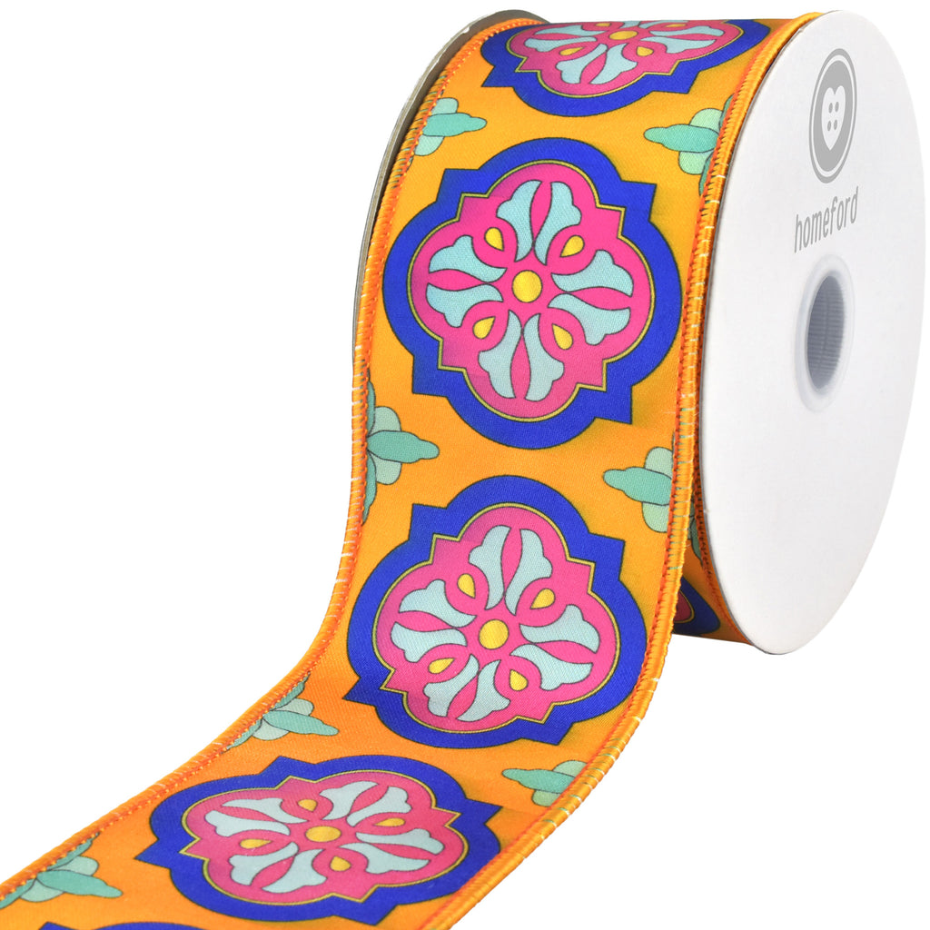 Mosaic Villa Deluxe Wired Ribbon, 10-yard
