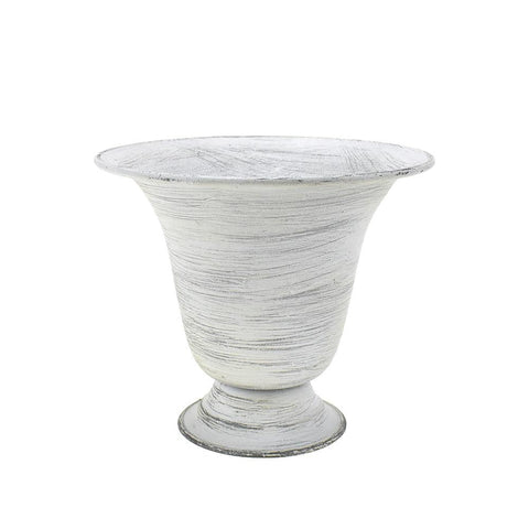 Metal Urn Plant Holder, 8-Inch