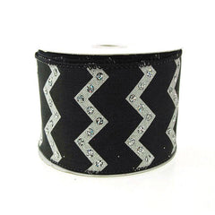 Chevron Glitters Canvas Ribbon, 2-1/2-inch, 10-yard