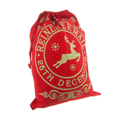 Large Cotton Christmas Santa Gift Sacks, 27-inch x 19-inch