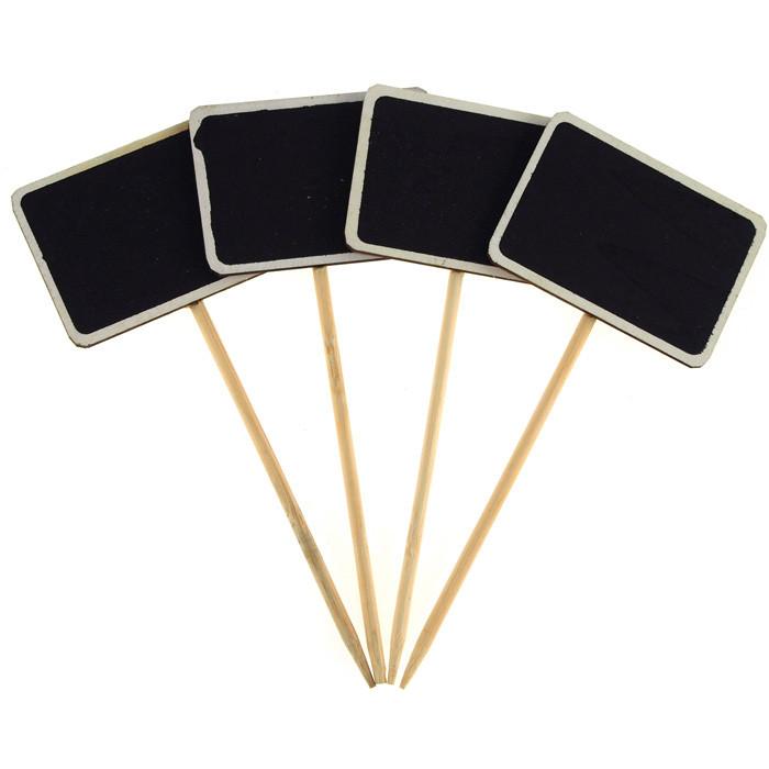 Mini Chalkboard Wood Stakes, Rectangle, 6-inch, 4-Piece