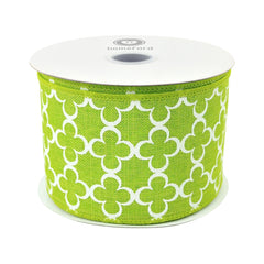 Quatrefoil Spade Canvas Ribbon, 2-1/2-inch, 10-yard