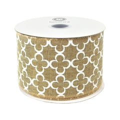 Quatrefoil Spade Canvas Ribbon, 2-1/2-inch, 10-yard