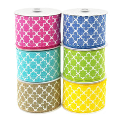 Quatrefoil Spade Canvas Ribbon, 2-1/2-inch, 10-yard
