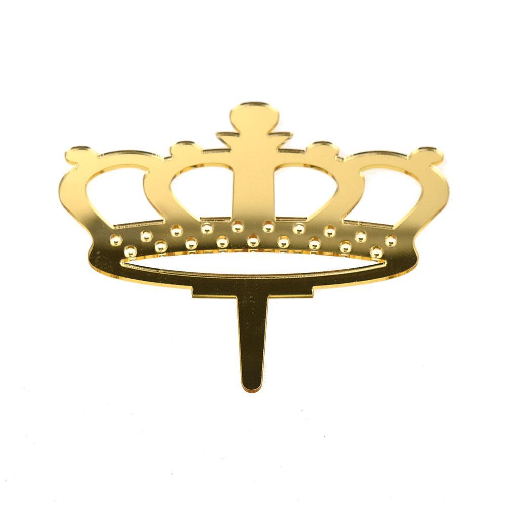 Crown Mirrored Acrylic Cake Topper, 4-1/2-Inch