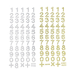 Number 0 to 9 and Symbols Rhinestone Stickers, 5/8-Inch, 55-Piece