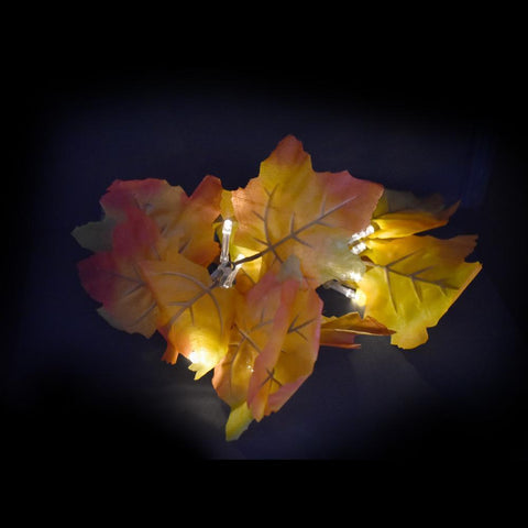 Fall Maple Leaf Garland with LED Lights, 5-1/2-Feet