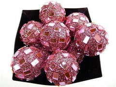 Glitter Disco Ornament Balls, 1-1/4-inch, 10-Piece