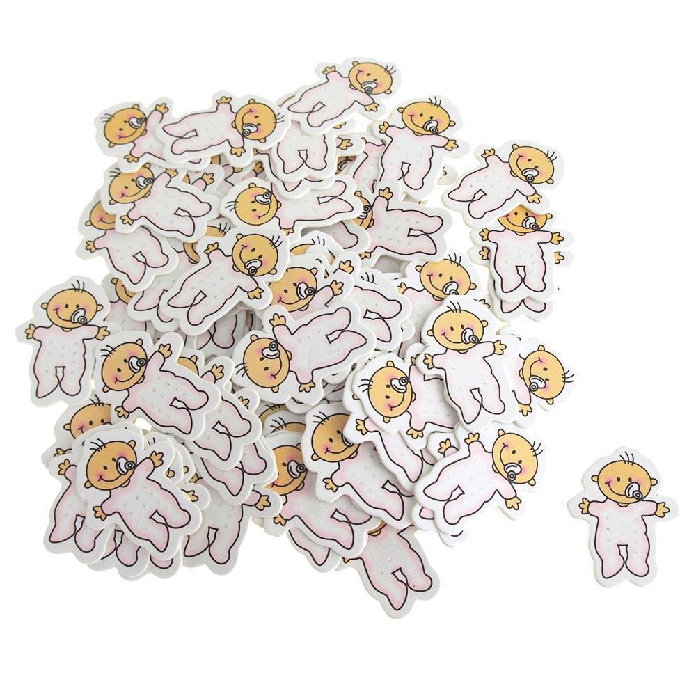 Pacifier Baby Girl Favors, 1-1/2-Inch, 100-Piece, White/Pink