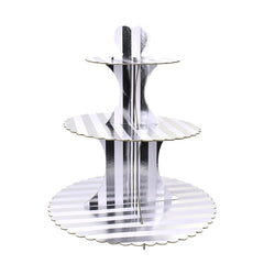 3-Tier Cardboard Striped Cupcake Stand, 13-1/2-inch