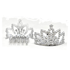 Mini Crown Hair Comb Accessory, 1-3/16-Inch, 24-Count