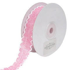 Scalloped Edge Faux Jute Ribbon, 1-inch, 10-yard