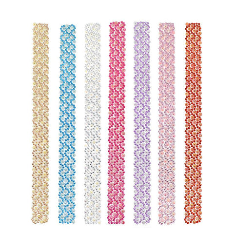 Rhinestone Flowers Sticker Strips, 11-3/4-Inch, 2-Count
