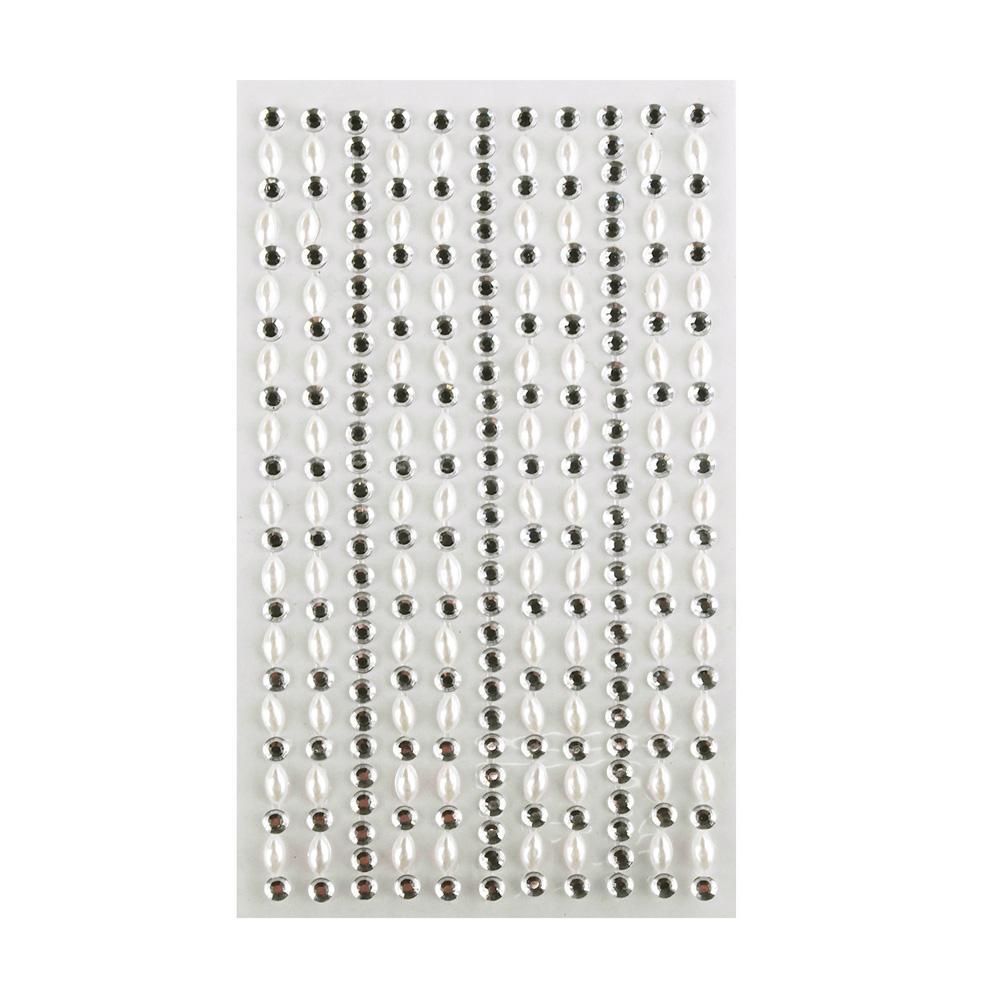 Self Adhesive Rhinestone Pearl Stickers, Medley, 11-count