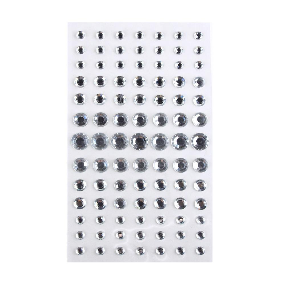 Self Adhesive Rhinestone Stickers, Assorted Circle, 91-count