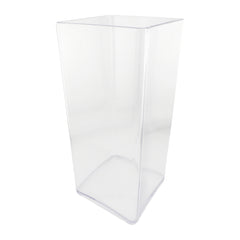 Clear Acrylic Tapered Block Vase Display, 10-Inch