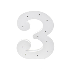 Wooden Standing LED Numbers, 11-1/2-inch, White