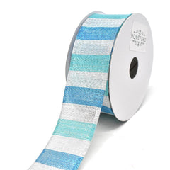 Shiny Metallic Stripes Wired Ribbon, 1-1/2-Inch, 10-Yard