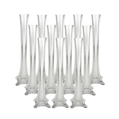 Tall Eiffel Tower Glass Vase Centerpiece, 24-inch, 12-count