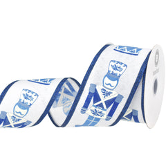 Christmas Glittered Chinoiserie Nutcracker Wired Ribbon, 10-yard