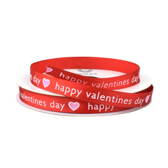 Happy Valentines Day Message Heart Ribbon, 10-yard