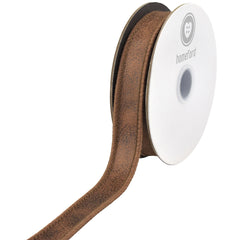 Deluxe Double Sided Leather Wired Ribbon, 5-yard
