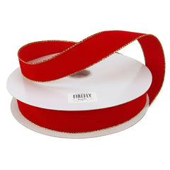Christmas Velvet Wired Edge Ribbons