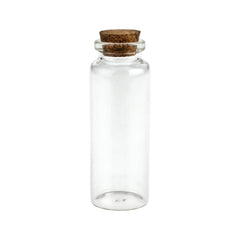 Glass Vial Bottles Cork Lid, 3-1/4-inch x 1-1/8-inch, 12-count, Clear