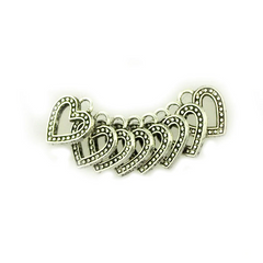 Silver Plated Metal Heart Charm Decor