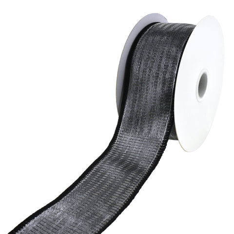 Halloween Spooky Satin Metallic Wired Ribbon, 10-Yard