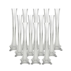 Tall Eiffel Tower Glass Vase Centerpiece, 20-inch, 12-count