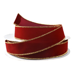 Christmas Velvet Wired Edge Ribbons
