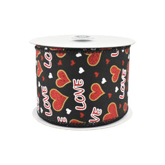 Valentine's Love Hearts Wired Ribbon, 10-yard