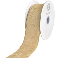 Christmas Soft Fuzzy Faux Fur Wired Ribbon, 10-yard