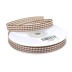 Gingham Checkered Plaid Polyester Ribbon, 3/8-inch, 25-yard