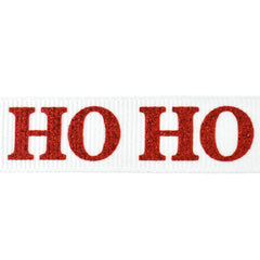 Christmas Ho Ho Ho Grosgrain Ribbon, 5/8-Inch, 10-Yard