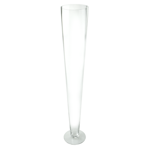 Tall Trumpet Glass Vase, 24-Inch - Clear