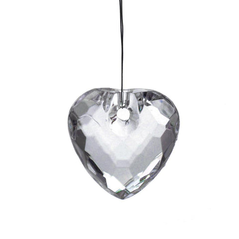 Clear Acrylic Hanging Crystals, Heart, 1-1/4-Inch, 50-Piece