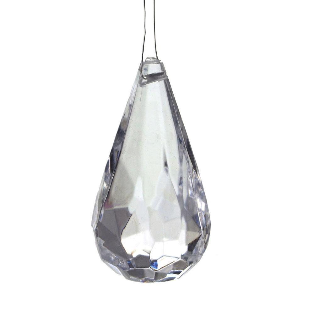 Chandelier Hanging Crystals, Teardrop, Clear, 2-Inch, 14-Piece