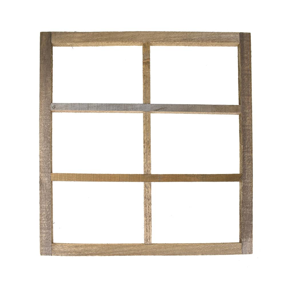 Miniature Wooden Six Panel Window Frame, 22-Inch