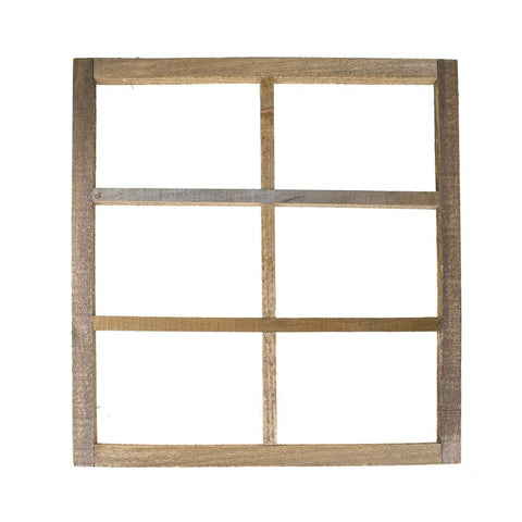 Miniature Wooden Six Panel Window Frame, 22-Inch